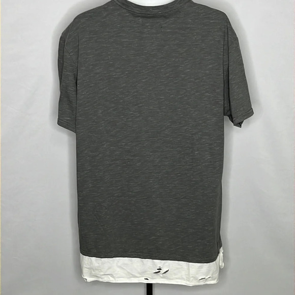 Pacsun Longer Fit Short Sleeve Distressed Hem T Shirt in Gray - Size Large - Picture 4 of 7